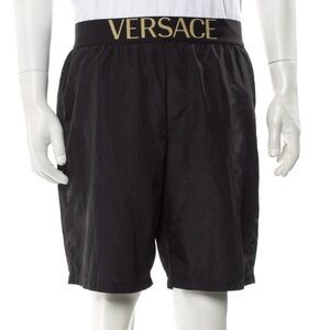 Black versace swim trunks